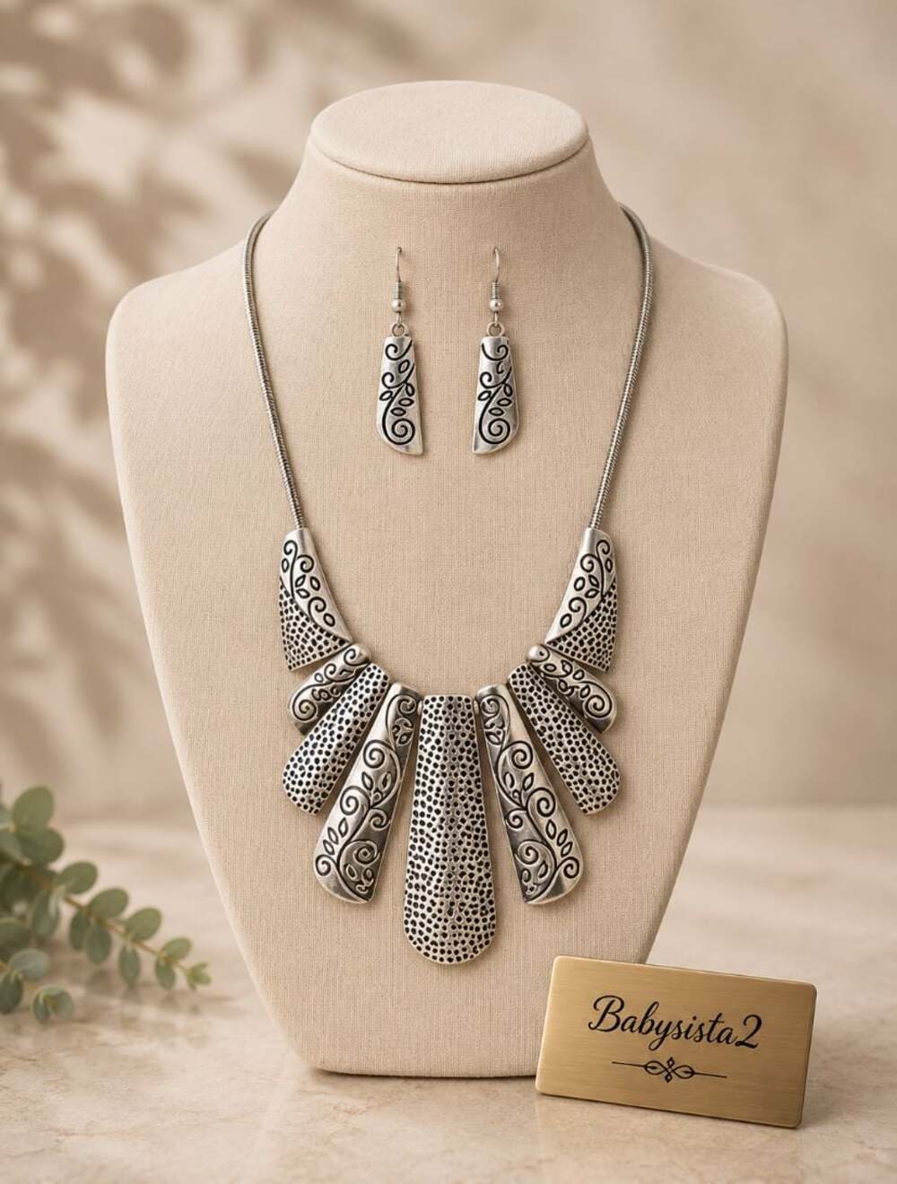 Untamed Silver necklace and earrings -paparazzi